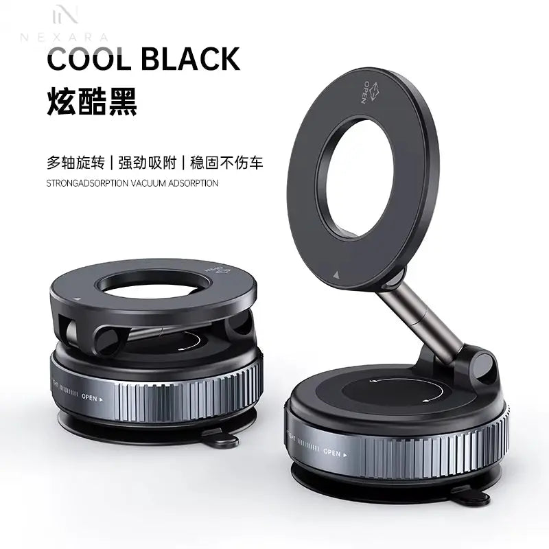 Magnetic Suction Cup Car Phone Holder - 360° Rotatable and Foldable Design for Ultimate Smartphone Convenience