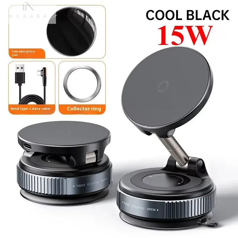 Magnetic Suction Cup Car Phone Holder - 360° Rotatable and Foldable Design for Ultimate Smartphone Convenience