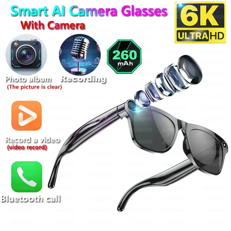Xiaomi 8K HD Smart Glasses: Advanced 100MP Camera, Bluetooth Connectivity, Long-lasting Battery, and Voice Assistant for Modern Professionals