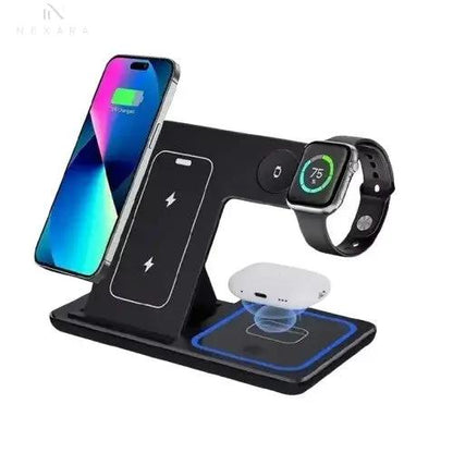 100W Foldable 3-in-1 Wireless Charging Station for iPhone 16/15/14/13/12, Apple Watch Series 10/9/8, and AirPods Pro/2 - Fast and Efficient Charging Solution