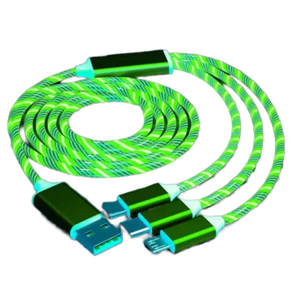 3-in-1 LED Glow Charging Cable Micro USB and Type-C Nexara Living