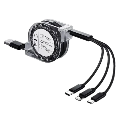 3-in-1 Telescopic USB Cable for Apple, Type-C, and Android Devices Nexara Living