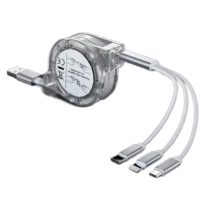 3-in-1 Telescopic USB Cable for Apple, Type-C, and Android Devices Nexara Living