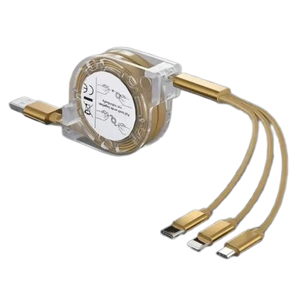 3-in-1 Telescopic USB Cable for Apple, Type-C, and Android Devices Nexara Living