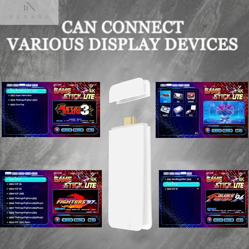 4K Pro Game Stick: 64GB Retro Gaming Console with 30,000 Classic Games & Dual Wireless Controllers for Ultimate TV Experience