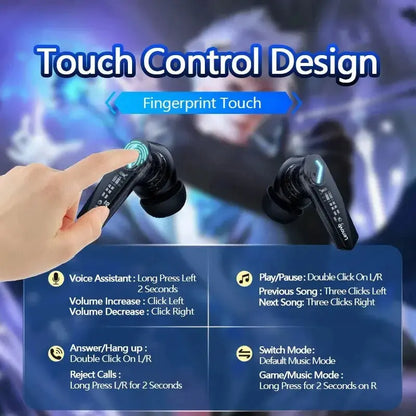 Gm2Pro Wireless Bluetooth Headset with LED Light, Waterproof Design, and Noise Cancelling Earbuds