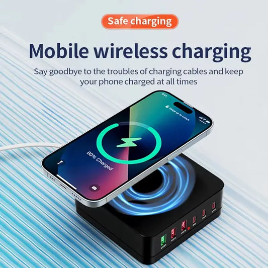980W GaN Wireless Charging Station: Fast Charge Your iPhone 16/15/14 Pro, MacBook, and Tablets with QC 4.0, 3.0, PPS, and PD 3.0 Technology