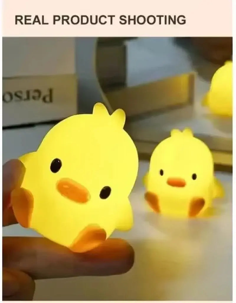 Charming LED Yellow Duck Desktop Lamp - Your Cozy Night Light Companion for a Relaxing Bedroom Atmosphere