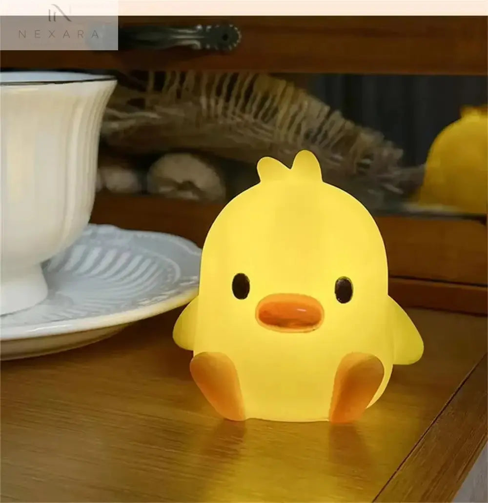 Charming LED Yellow Duck Desktop Lamp - Your Cozy Night Light Companion for a Relaxing Bedroom Atmosphere