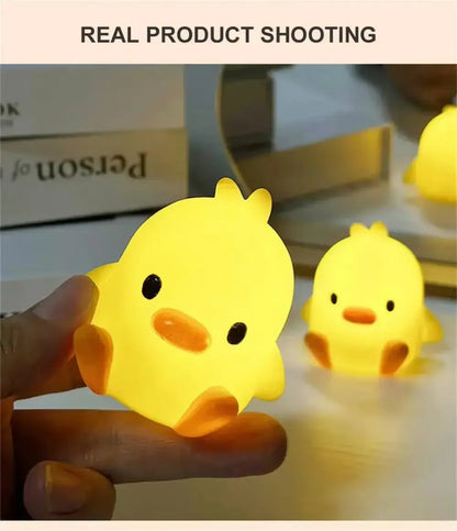 Charming LED Yellow Duck Desktop Lamp - Your Cozy Night Light Companion for a Relaxing Bedroom Atmosphere