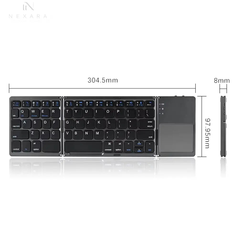 Compact and Versatile Bluetooth-Compatible Foldable Tablet Keyboard with Touchpad - Perfect for On-the-Go Productivity