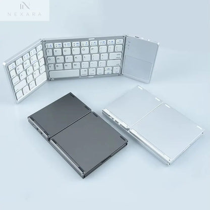 Compact and Versatile Bluetooth-Compatible Foldable Tablet Keyboard with Touchpad - Perfect for On-the-Go Productivity
