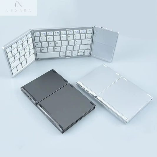 Compact and Versatile Bluetooth-Compatible Foldable Tablet Keyboard with Touchpad - Perfect for On-the-Go Productivity