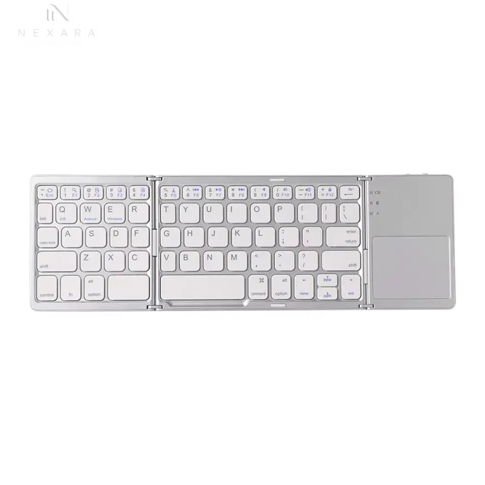 Compact and Versatile Bluetooth-Compatible Foldable Tablet Keyboard with Touchpad - Perfect for On-the-Go Productivity