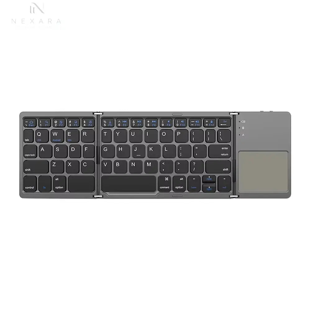 Compact and Versatile Bluetooth-Compatible Foldable Tablet Keyboard with Touchpad - Perfect for On-the-Go Productivity