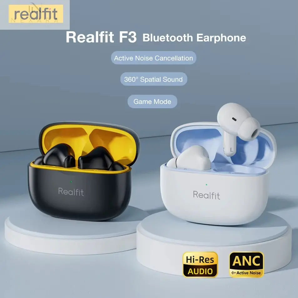 F3 Premium Active Noise Cancelling Bluetooth Earphones with ENC Technology for Crystal Clear Calls and Immersive Hi-Fi Sound, Perfect for Sports and Gaming