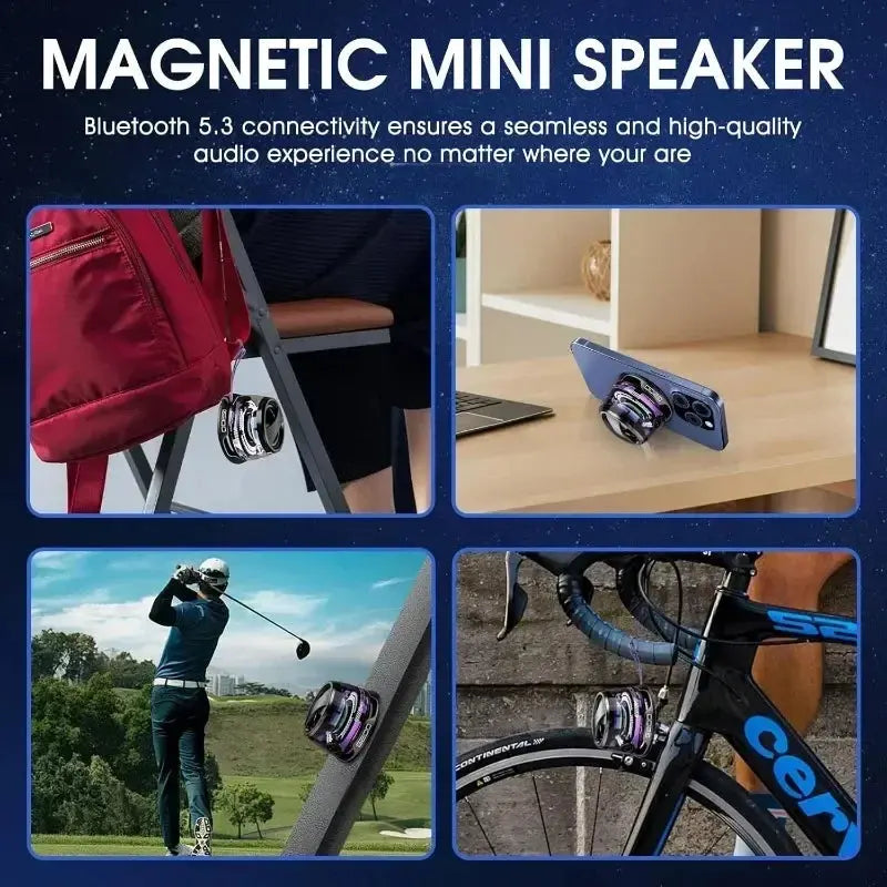 G200 Mini Bluetooth Speaker: Portable Audio with Magnetic Design, RGB Lighting, and Integrated Phone Holder for Mobile Devices and Computers