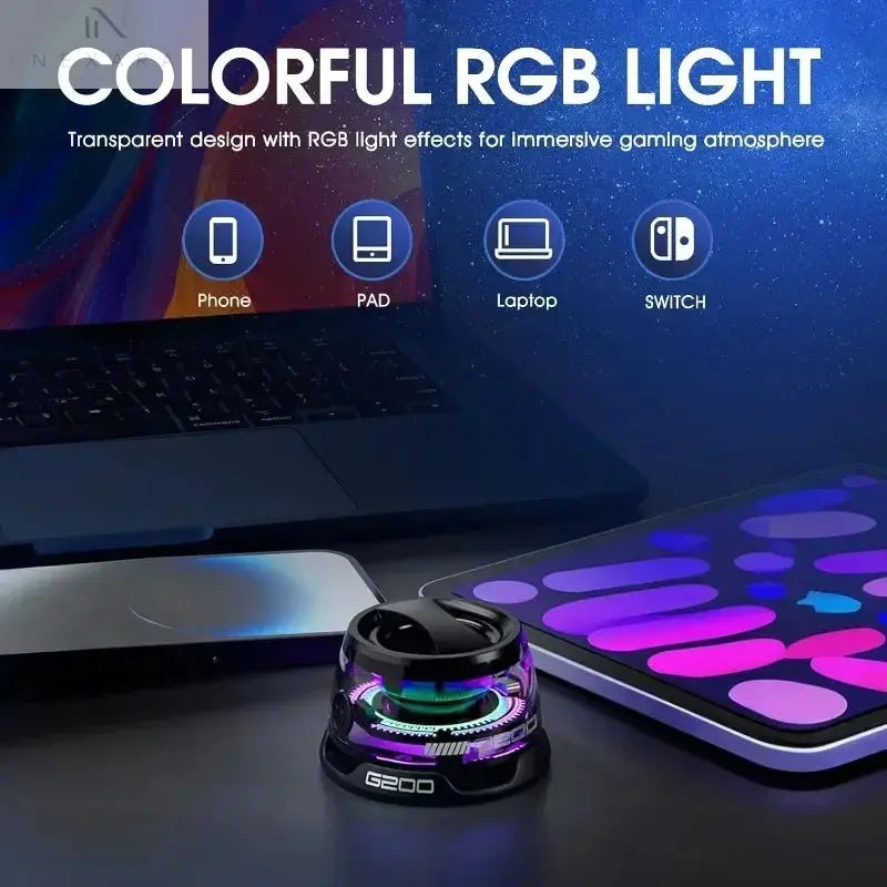 G200 Mini Bluetooth Speaker: Portable Audio with Magnetic Design, RGB Lighting, and Integrated Phone Holder for Mobile Devices and Computers