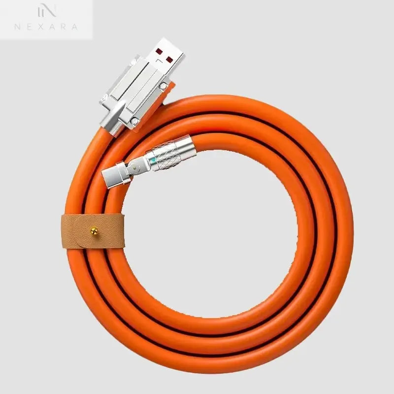 High-Performance 120W 7A USB Type-C Fast Charging Cable with 180-Degree Rotating Bend - Perfectly Compatible with Xiaomi Devices