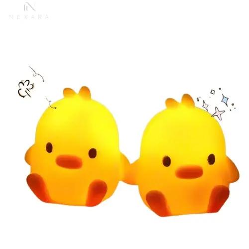 Charming LED Yellow Duck Desktop Lamp - Your Cozy Night Light Companion for a Relaxing Bedroom Atmosphere