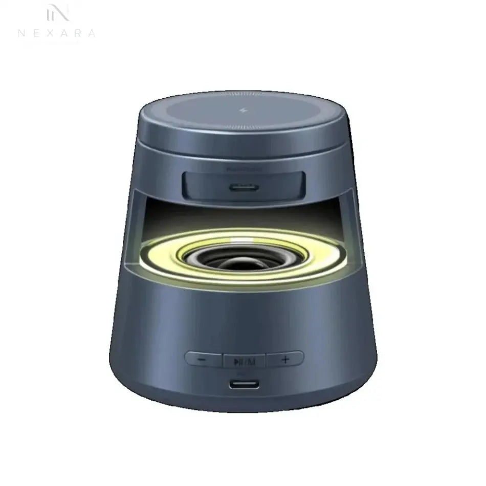 Magnetic 5-in-1 Wireless Charging Stand with LED Night Light and Bluetooth Speaker for MagSafe iPhone 12-16, Apple Watch Series 2-9, and AirPods 2-4