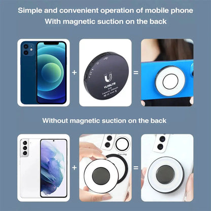 Magnetic Clip-On LED Ring Fill Light for MagSafe iPhone 12, 13, 14 and Android Phones - Rechargeable Selfie Light with Adjustable Brightness and Color Temperature