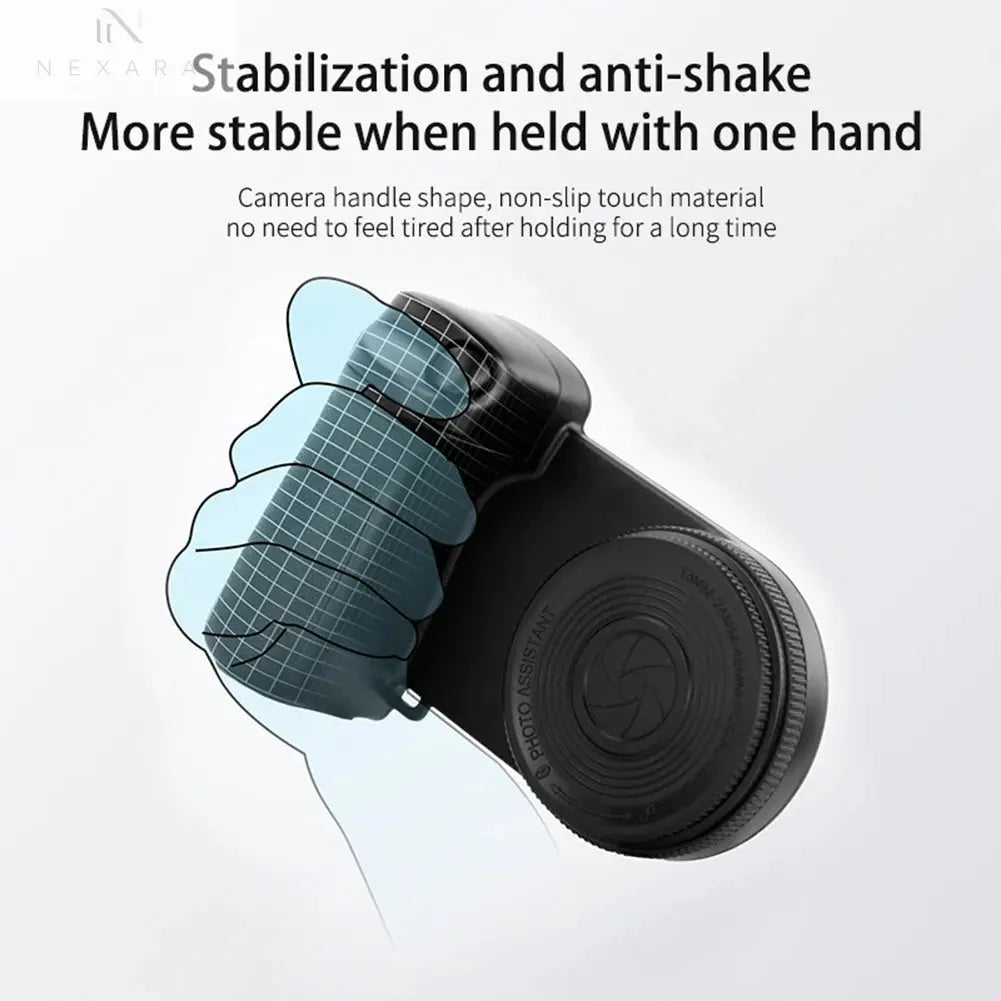 Magnetic Magsafe Bluetooth-Compatible Camera Shutter Grip with Adjustable Fill Light and Reflective Mirror for iPhone and Android Smartphones
