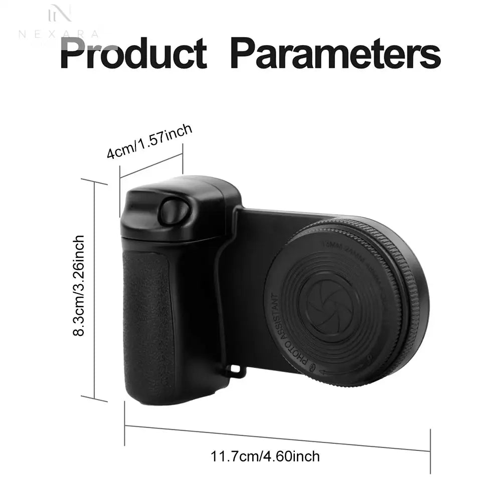 Magnetic Magsafe Bluetooth-Compatible Camera Shutter Grip with Adjustable Fill Light and Reflective Mirror for iPhone and Android Smartphones
