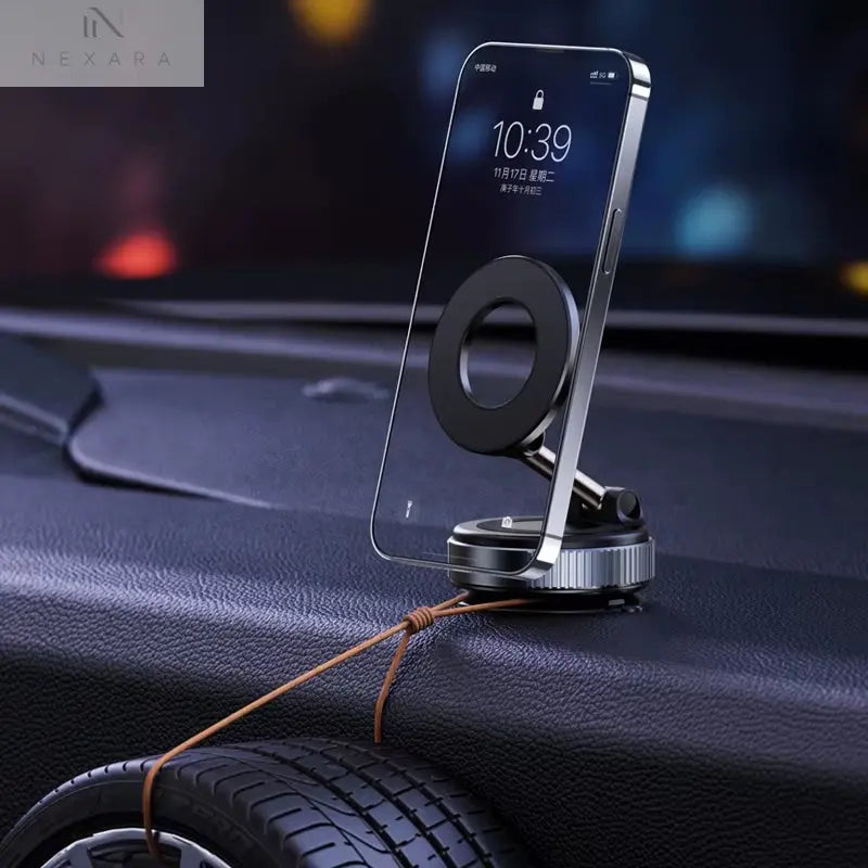 Magnetic Suction Cup Car Phone Holder - 360° Rotatable and Foldable Design for Ultimate Smartphone Convenience