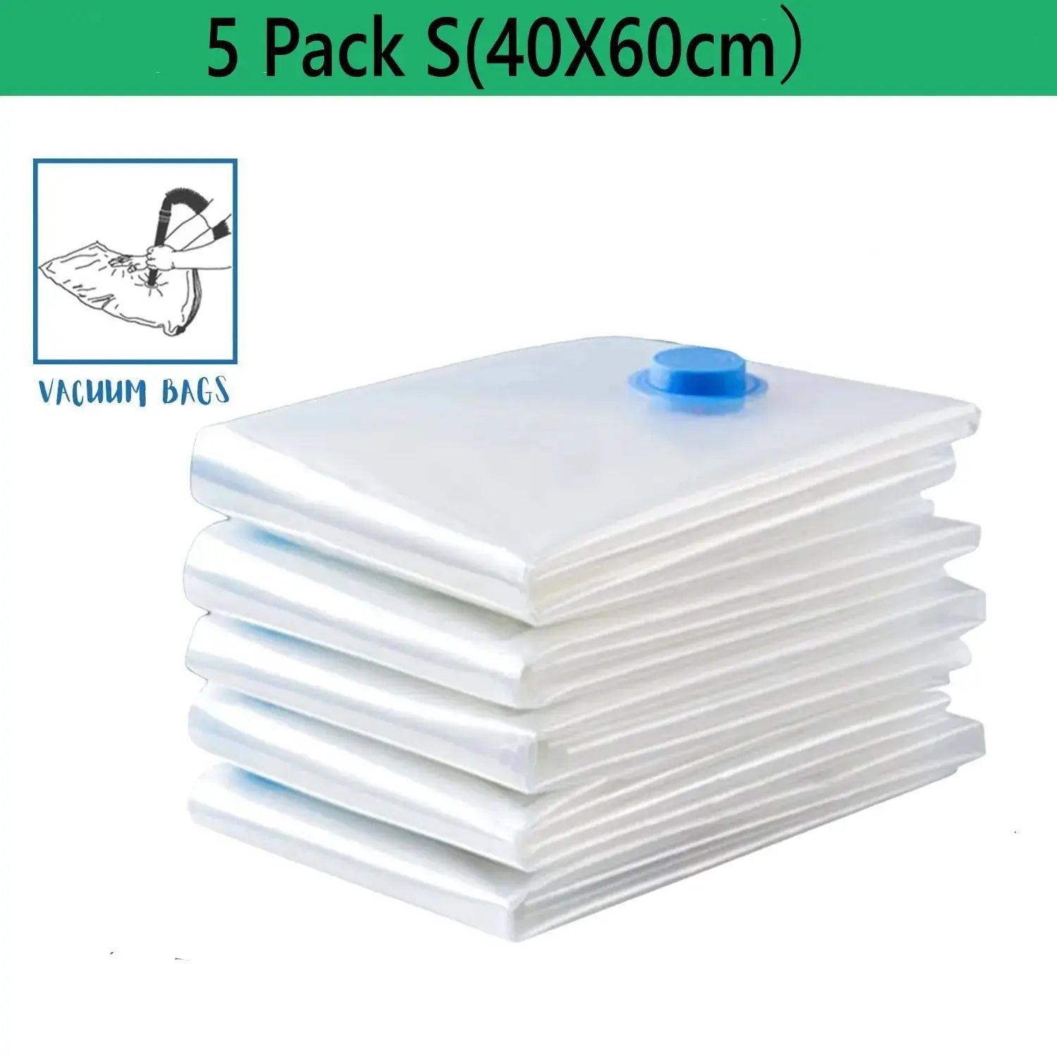 Maximize Your Space with Our 5-Pack Premium Vacuum Storage Bags for Comforters, Blankets, and Clothing - Ideal Compression Solution for Travel and Home Organization