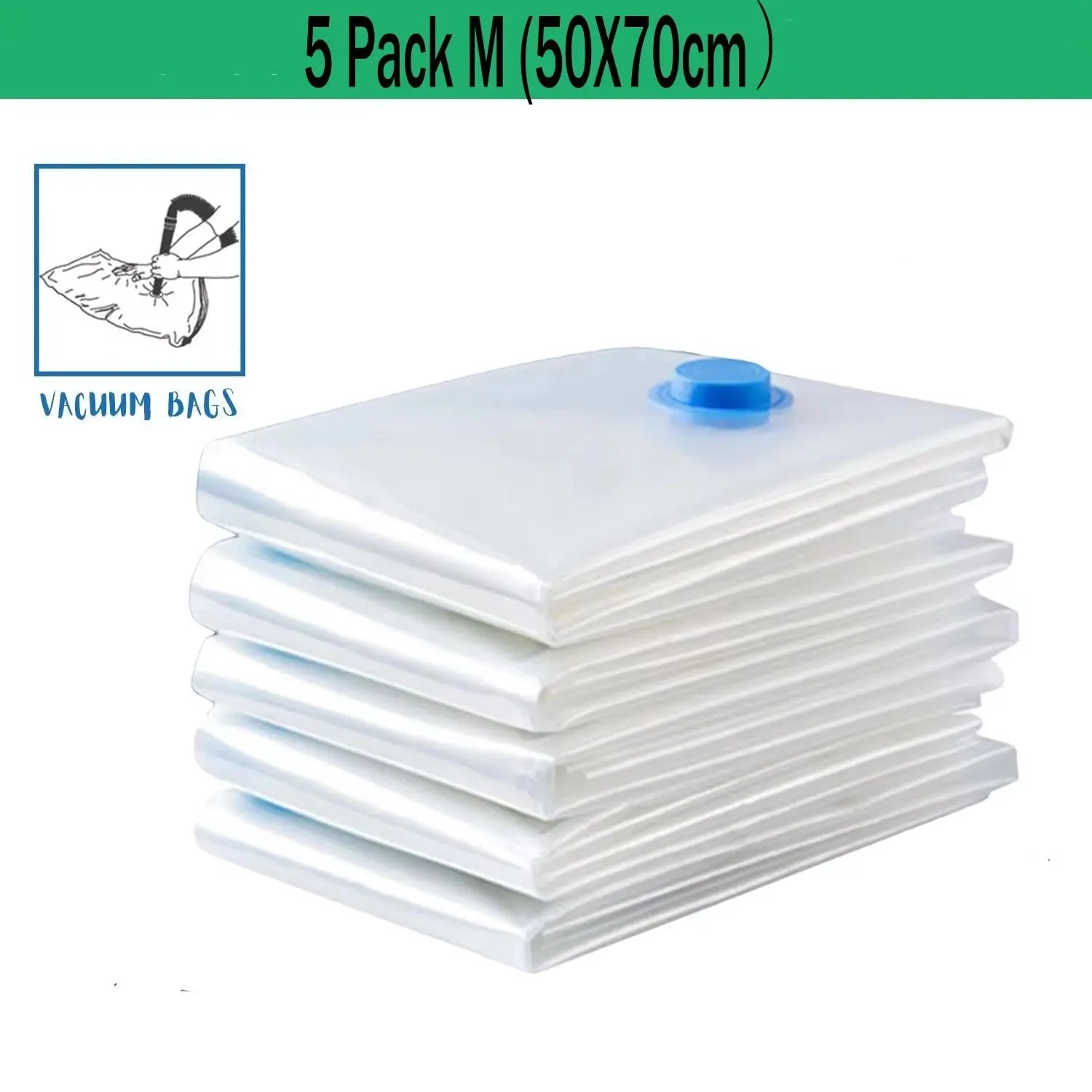 Maximize Your Space with Our 5-Pack Premium Vacuum Storage Bags for Comforters, Blankets, and Clothing - Ideal Compression Solution for Travel and Home Organization