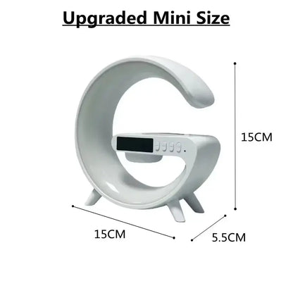 Multifunctional Bluetooth Speaker with RGB Night Light and 15W Fast Wireless Charging Station for iPhone, Samsung, and Xiaomi