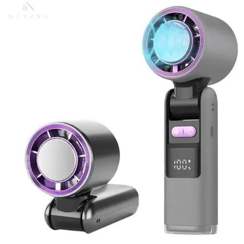Portable 3-in-1 Handheld Fan with Ice Cooling Technology and High-Speed Performance