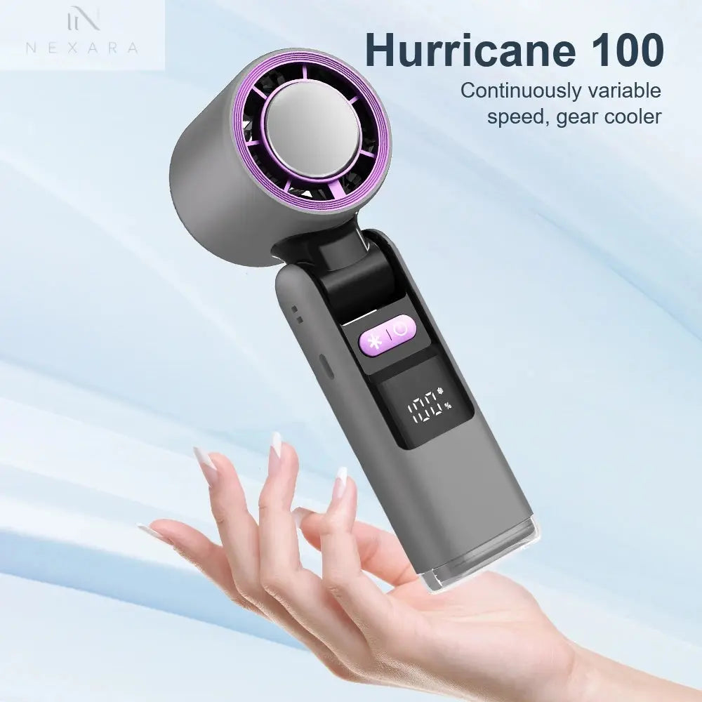Portable 3-in-1 Handheld Fan with Ice Cooling Technology and High-Speed Performance