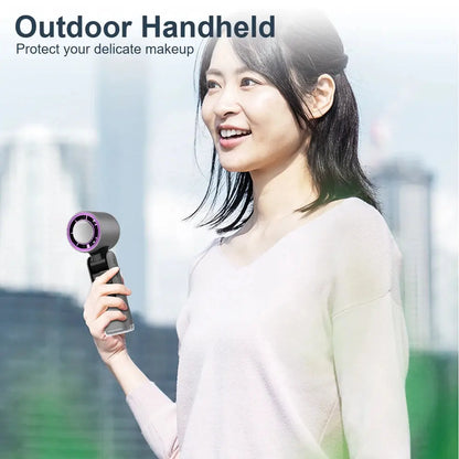 Portable 3-in-1 Handheld Fan with Ice Cooling Technology and High-Speed Performance