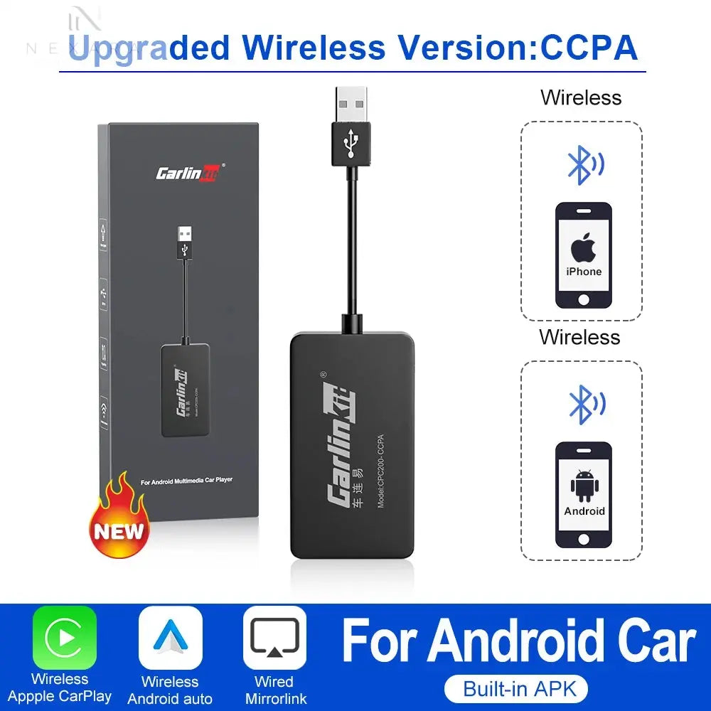 Seamless Wired and Wireless CarPlay Adapter for Enhanced Android Auto Connectivity with USB for Multimedia Integration