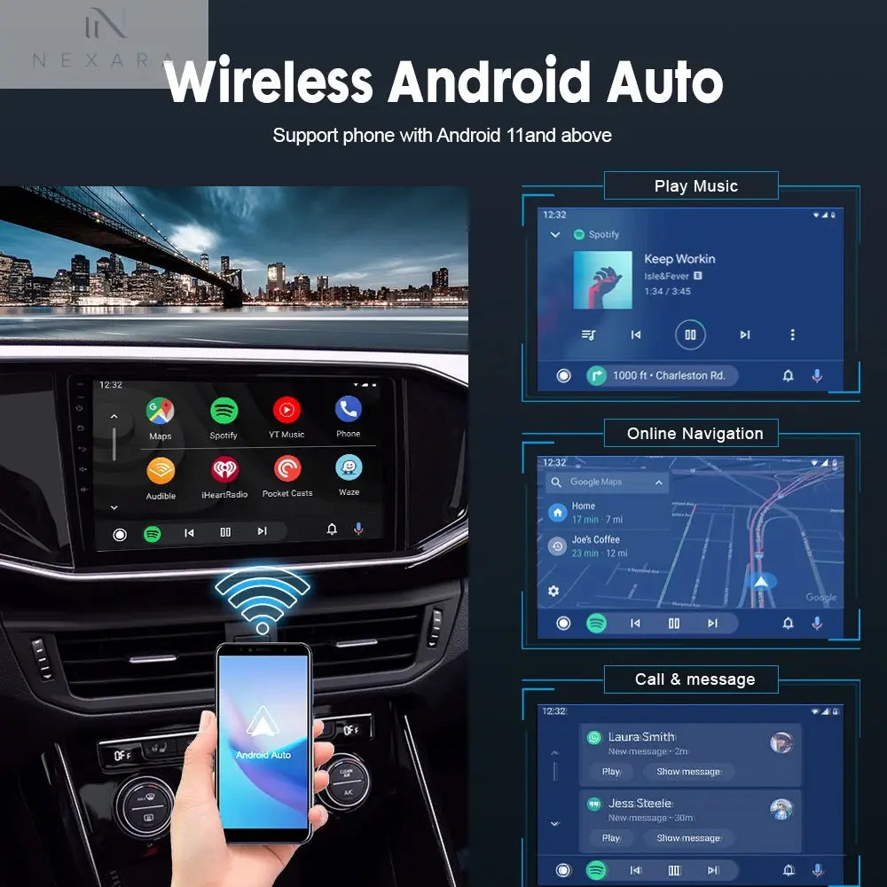 Seamless Wired and Wireless CarPlay Adapter for Enhanced Android Auto Connectivity with USB for Multimedia Integration