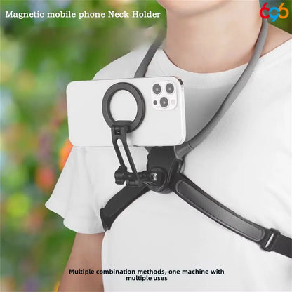 Travel Neck Magnetic Bracket Holder - Versatile Shockproof Mount for GoPro and iPhone 16