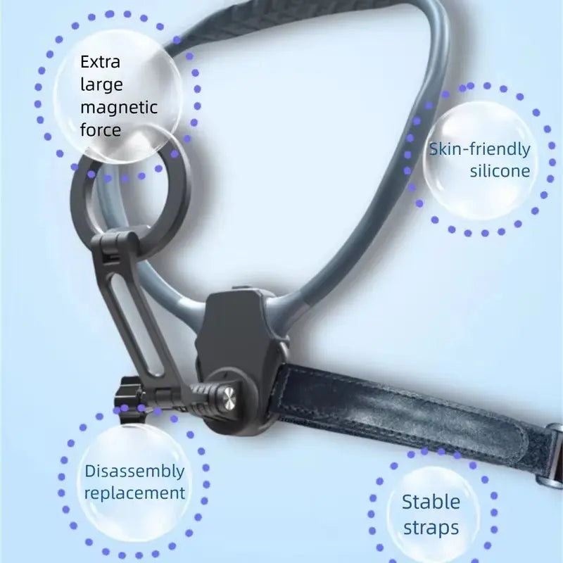 Travel Neck Magnetic Bracket Holder - Versatile Shockproof Mount for GoPro and iPhone 16