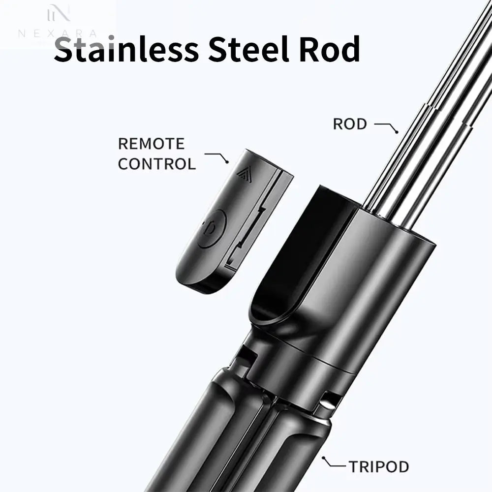 Wireless Selfie Stick Tripod with Built-in Light and Bluetooth Remote for Enhanced Mobile Photography and Live Streaming