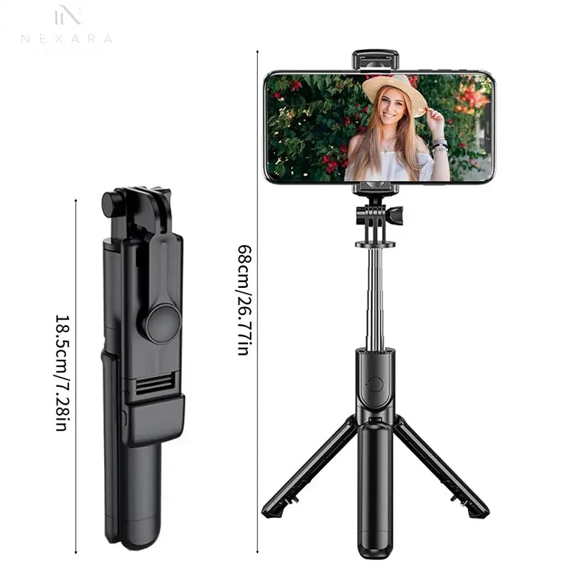 Wireless Selfie Stick Tripod with Built-in Light and Bluetooth Remote for Enhanced Mobile Photography and Live Streaming