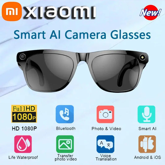 Xiaomi 8K HD Smart Glasses: Advanced 100MP Camera, Bluetooth Connectivity, Long-lasting Battery, and Voice Assistant for Modern Professionals