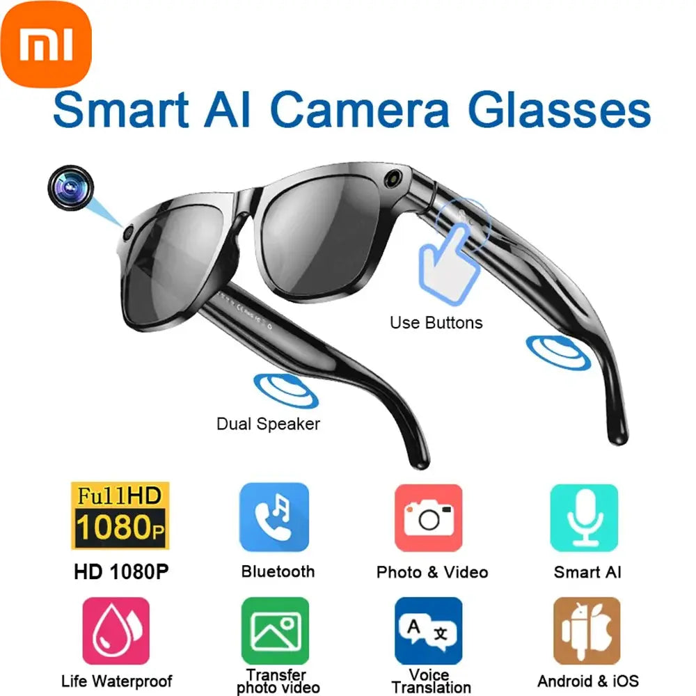 Xiaomi 8K HD Smart Glasses: Advanced 100MP Camera, Bluetooth Connectivity, Long-lasting Battery, and Voice Assistant for Modern Professionals