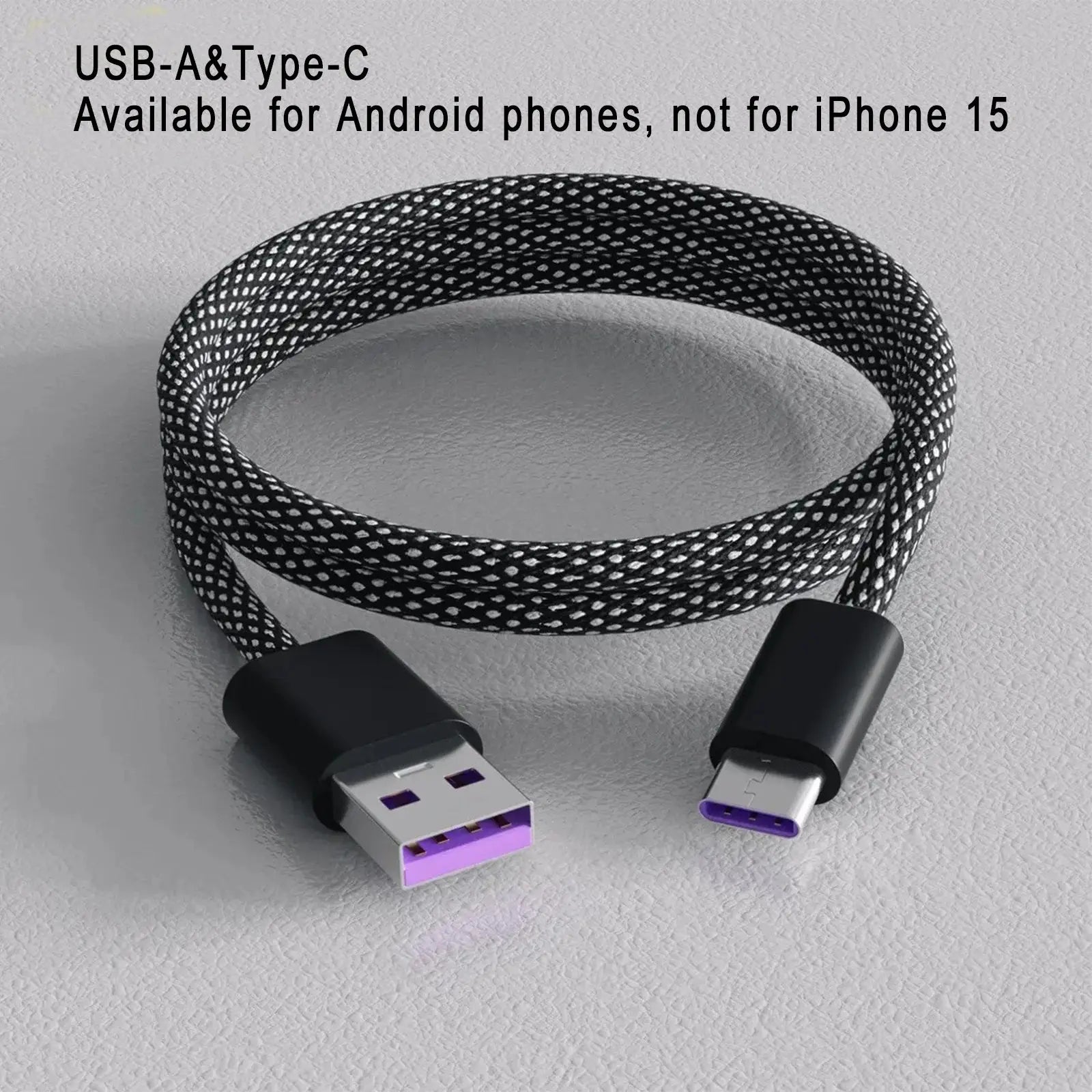 100W Magnetic USB-C Charging Cable, 1M Nylon Braided Fast Charge Cord