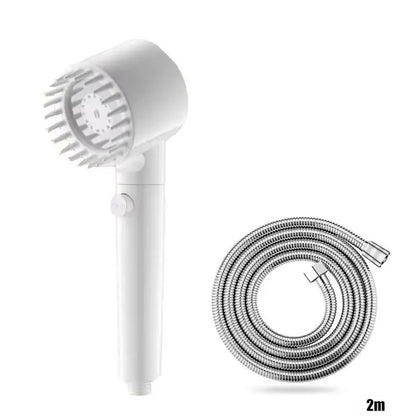 Three-Speed Adjustable Portable Showerhead with Massage Feature and Filter