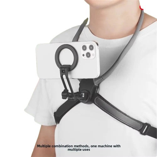 Travel Neck Magnetic Bracket Holder - Versatile Shockproof Mount for GoPro and iPhone 16